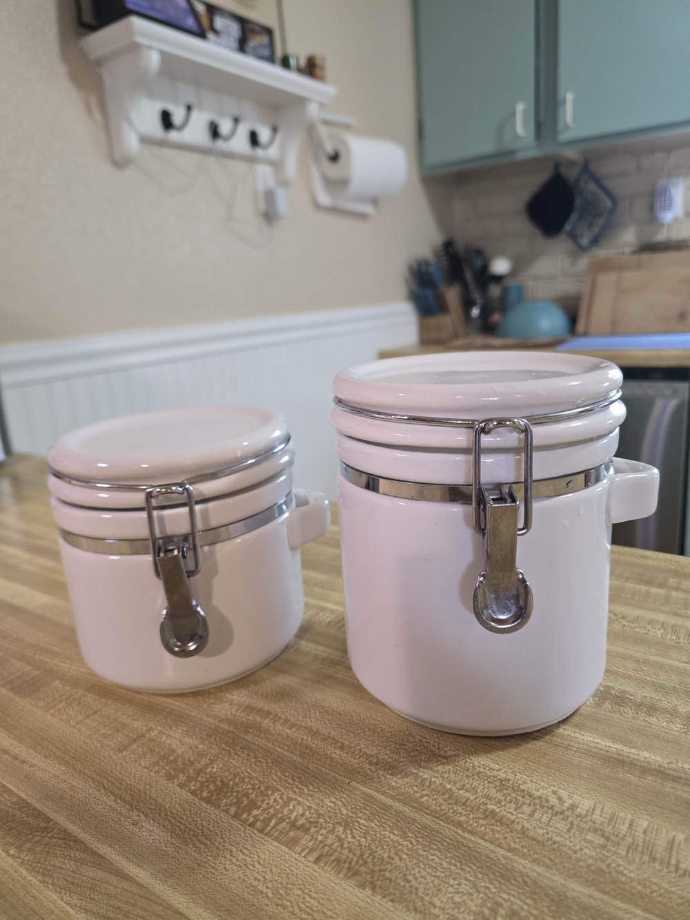 White Ceramic Airtight Canister Set - 2-Piece